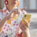 a woman using her mobile phone