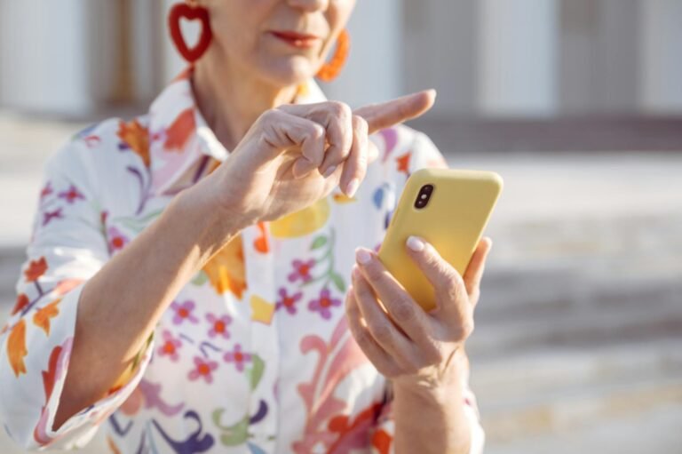 a woman using her mobile phone