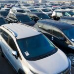 contemporary new cars of manufacture in daytime